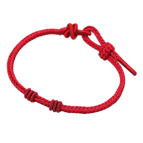2024 Year of the Dragon bracelet DIY large hole gold transfer beads hand-woven eight-strand braid red rope bracelet wholesale