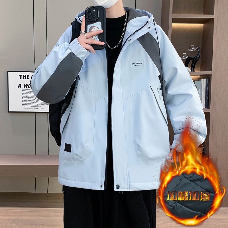 Teenage student cotton-padded jacket for men, winter thickened loose-fitting hooded versatile Korean-style trendy casual jacket Teenage student cotton-padded jacket for men, winter thickened loose-fitting hooded versatile Korean-style trendy casual jacket