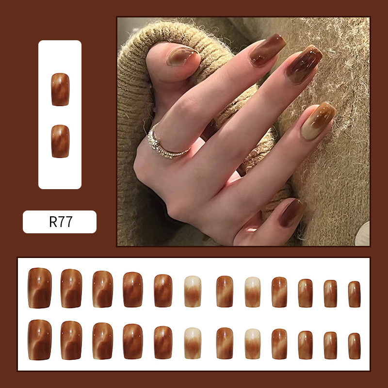 Use parche de uñas pegatina de uñas de dibujos animados corto parche de uñas falso desmontable terminado rubor parche de uñas