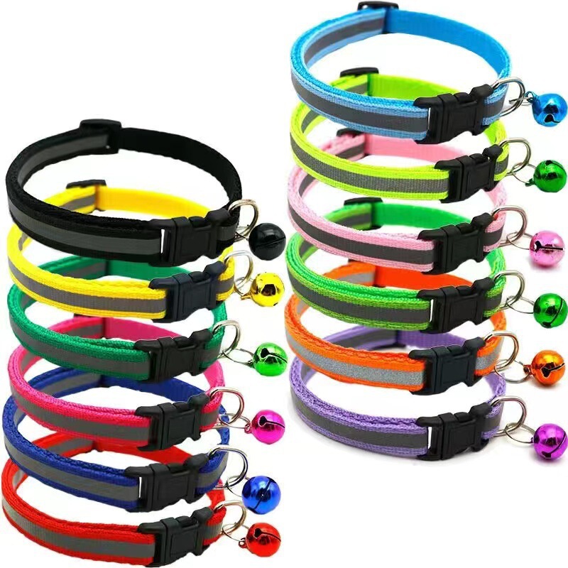 Reflective Pet Collar for Small Cats and Dogs, Adjustable Necklace with Bell, Anti-Slip Decorative Hot-Selling Collar Reflective Pet Collar for Small Cats and Dogs, Adjustable Necklace with Bell, Anti-Slip Decorative Hot-Selling Collar