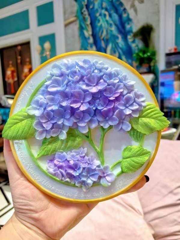 新しいかわいいアロマの花の石膏3d立体浮彫画の置物のミニカラーの絵の落書きの置物|undefined