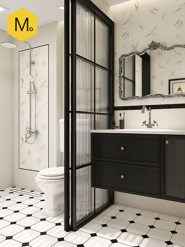 Momomujia French Retro Bathroom Tiles Embroidered Swallow Tiles Wall Tiles Kitchen Toilet Bathroom Black and White Floor Tiles Momomujia French Retro Bathroom Tiles Embroidered Swallow Tiles Wall Tiles Kitchen Toilet Bathroom Black and White Floor Tiles