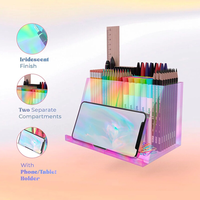 Acrylic office desk organizer and pen holder rainbow office desk organizer stand tablet holder Acrylic office desk organizer and pen holder rainbow office desk organizer stand tablet holder