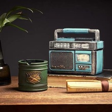 收音机烟灰缸创意个性潮流复古防飞灰带盖时尚高颜值工业风