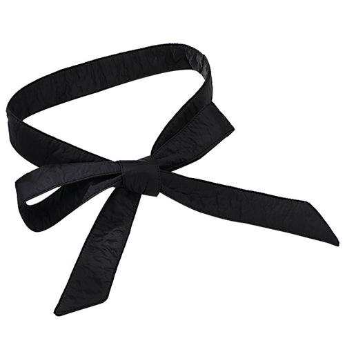 Women's Fleece Belted Hooded Jacket Universal Belt Casual Versatile Cotton Filled Decorative Women's Waist Belt