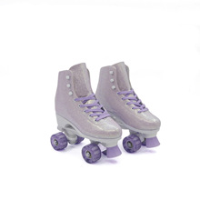 厂家直供双排彩色发光四轮旱冰鞋陆冲板滑板通用PU透明闪光轮