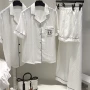 春秋季女士丝绸刺绣家居服