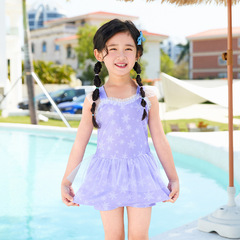 Kids' swimsuit for girls: Summer mid-size one-piece skirt-style, trendy little princess design—new, quick-drying swimwear perfect for online influencers