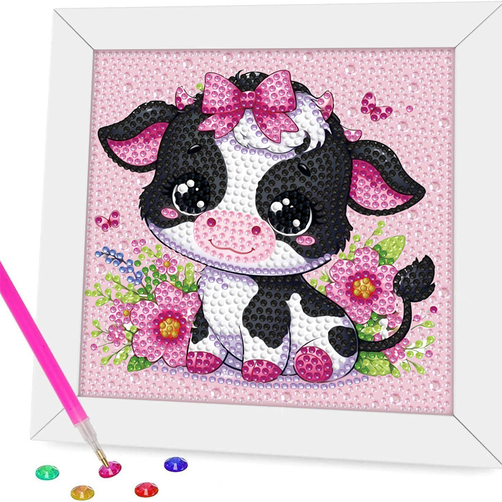 Transfronterizo Amazon nuevo dibujo de diamante infantil diy niña juguetes hechos a mano animal diamante dibujos animados pegatinas