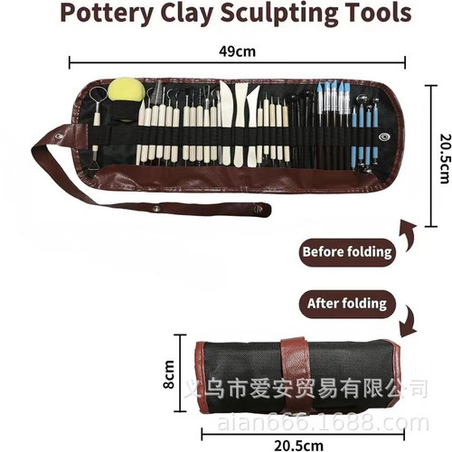 Pottery Sculpting Tools: 6/11/36/43/61-Piece Set for Soft Clay, Polymer Clay, and Ceramic Modeling – Handcrafted Tool Kit