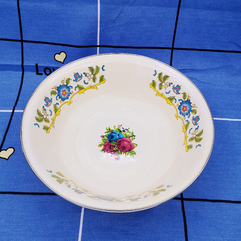 Caliente marca xinyiyuan 30cm antiguo esmalte sopa cuenca multi-color de la cuenca de limpieza de almacenamiento