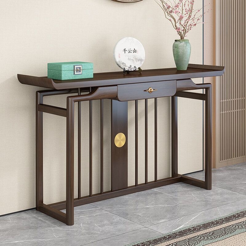New Chinese-Style Entryway Solid Wood Offering Table, Minimalist Console Table, Light Luxury Entryway Zen-Style Ebony Wood Entryway Cabinet, Entryway Table New Chinese-Style Entryway Solid Wood Offering Table, Minimalist Console Table, Light Luxury Entryway Zen-Style Ebony Wood Entryway Cabinet, Entryway Table