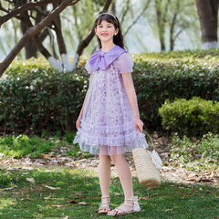 Girls Dress 2024 Summer New Korean Children's Dress Super Fairy Mesh Princess Dress Girls Dress Middle and Large Children Wholesale