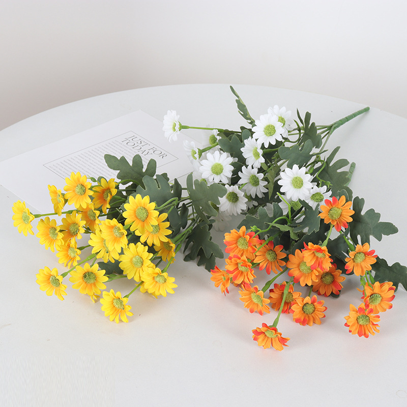 Fresh 21 Head Daisy Artificial Flowers Bouquet, Small Wild Chrysanthemum, Home Garden Outdoor Flower Box Decoration, Insert Artificial Flowers