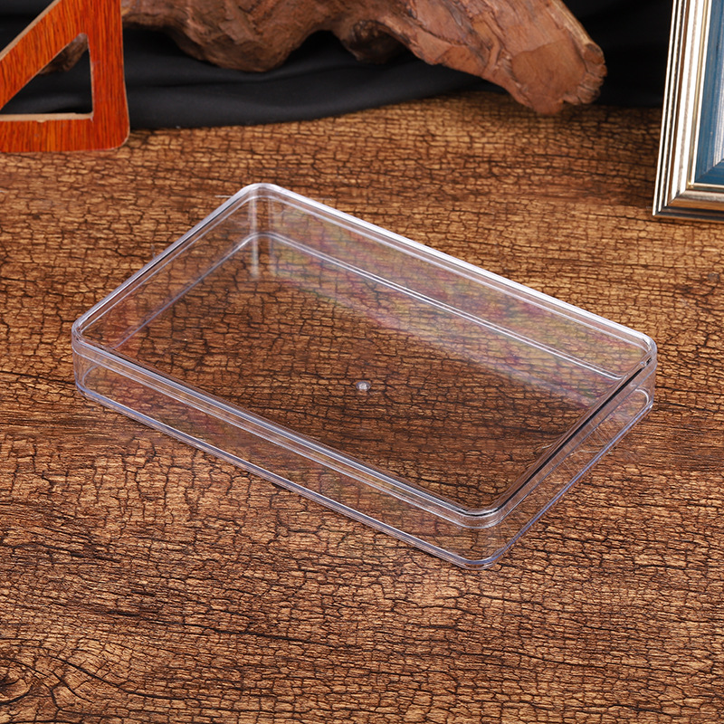 Caja transparente de plástico rectangular grado alimenticio PS galleta tuerca chocolate caja de dulces con tapa al por mayor