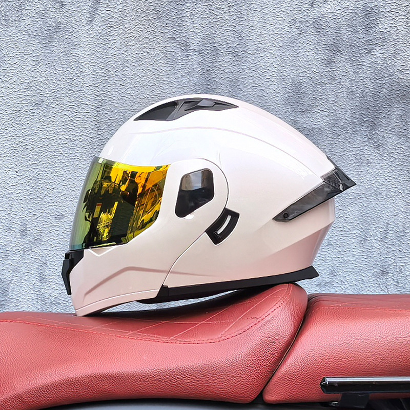 Orz 小型シェルヘルメット オープンフェイスヘルメット オートバイヘルメット オートバイ ダブルレンズ 男女兼用 オールシーズン オートバイ クルーザーヘルメット L|undefined