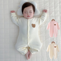 無骨純棉嬰兒連體衣四季新生兒哈衣爬服男女寶寶衣服春秋卡通打底