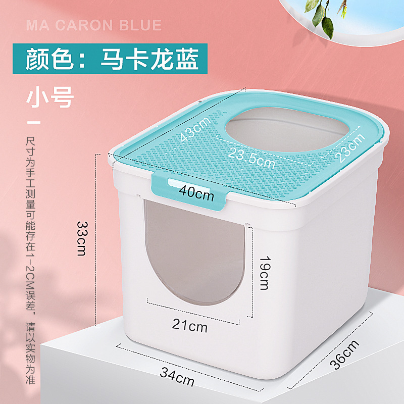 Caja de arena para gatos con tapa de cajón totalmente cerrada, antisalpicaduras, bandeja grande y extra grande, inodoro para gatos, suministros para gatos.