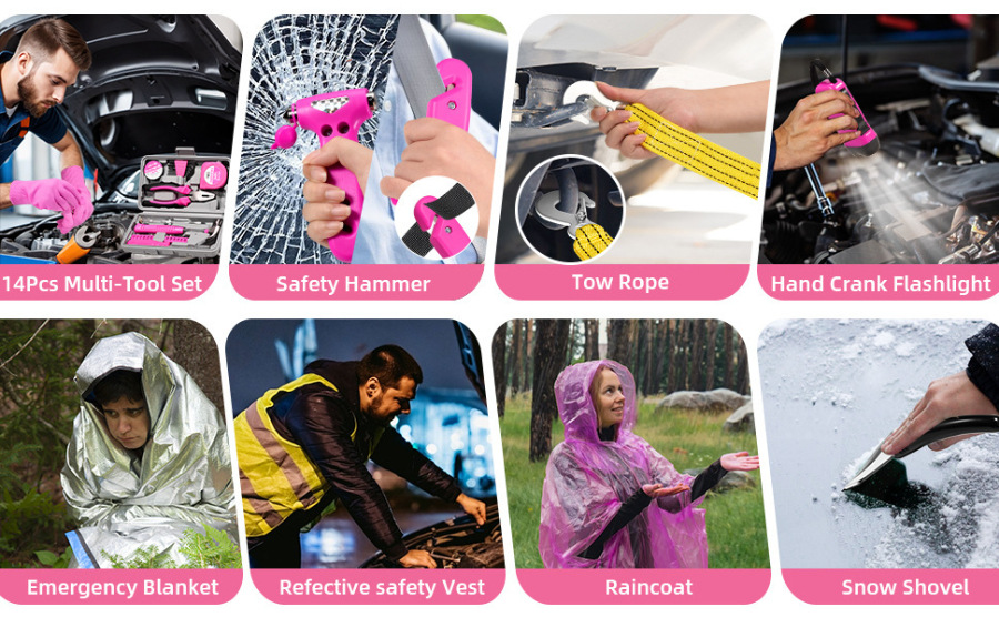 Emergency rescue kit for vehicles, self-driving tours, outdoor self-help equipment, and emergency first-aid repair tool box
