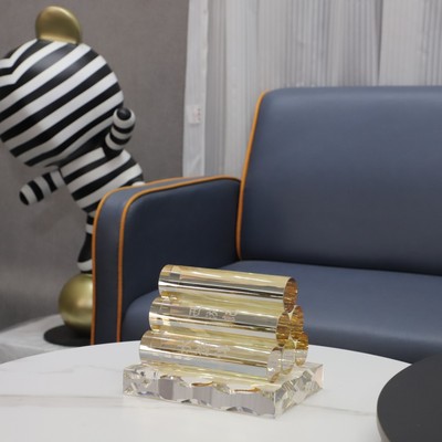 现代简约创意堆积水晶桌面摆件卧室办公室客厅餐厅书房家居装饰品