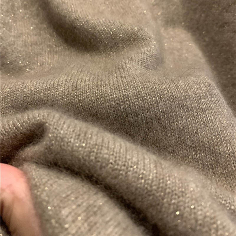 100 Pure Wool Sweater Women's Autumn and Winter Piled Collar Knitted Base Sweater Gold Silk Knitted High Collar Pullover Inner Slimming