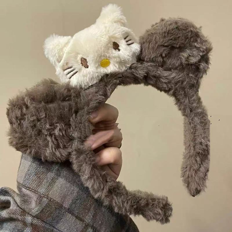 可爱毛绒小猫韩系发箍女发卡洗脸专用敷面膜头箍卡通发饰发卡新款|undefined