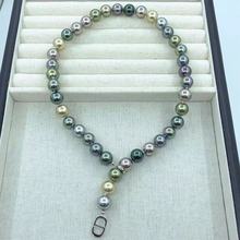 严选小红薯猪鼻子扣大溪地炫彩珍珠莫兰迪色混彩可调节锁骨链小众