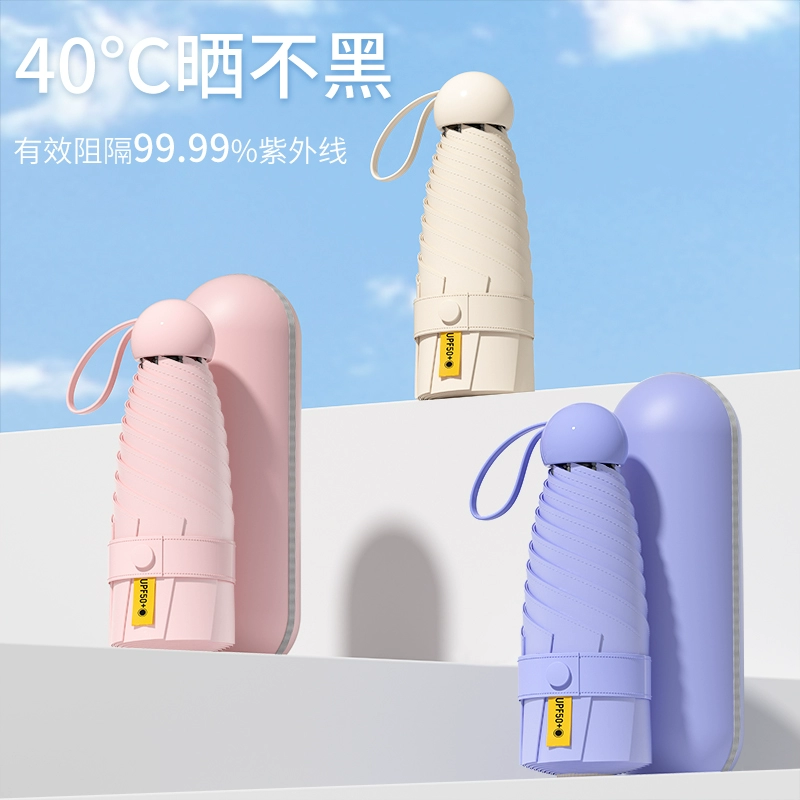 Umbrella, small capsule solar-powered, sun protection, UF-protection