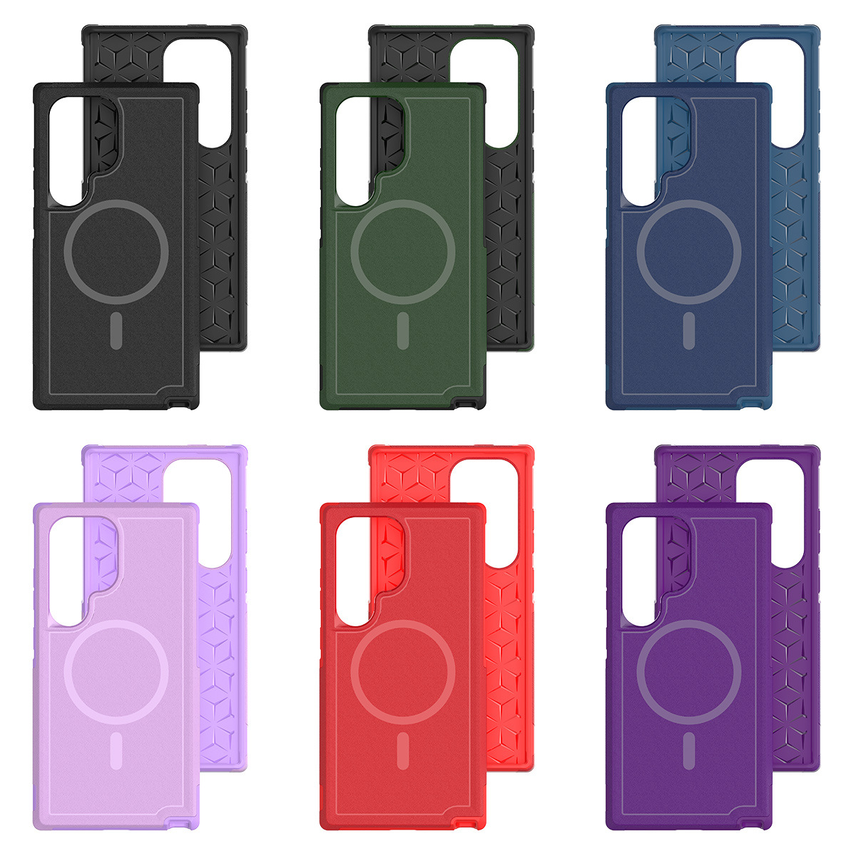 Punto aplicable Samsung S24 Ultra 2 en 1 funda para teléfono móvil con armadura Magsafe funda anticaída magnética SAM