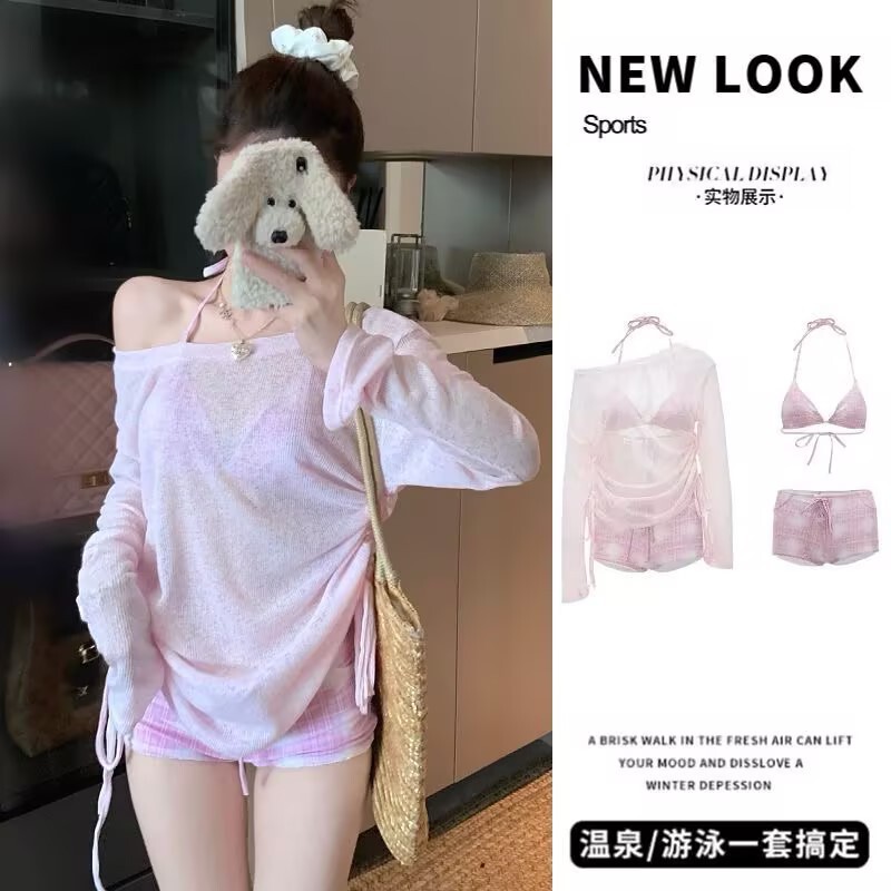 Korean-Style Pure Desire Swimwear Bikini Sexy Hot Girl Slimming Swimsuit Women's Vacation Beach Hot Spring Loose Cover-Up Swimwear