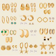 杰鼎欧美三对装不锈钢锆石耳钉高级感小众珍珠耳环钛钢耳饰品跨境