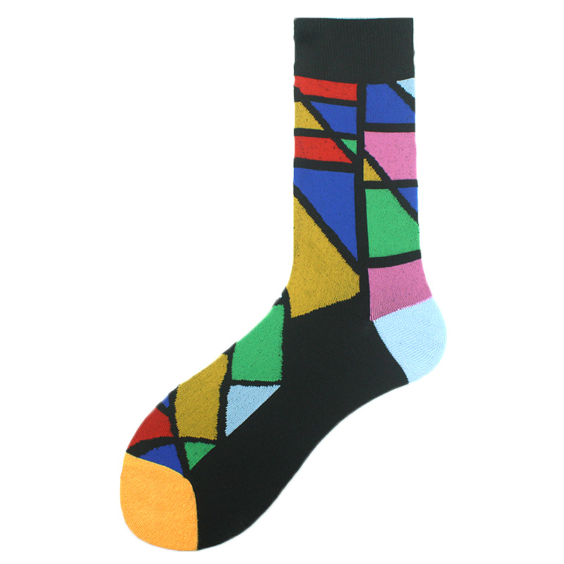 Hommes Décontractée Géométrique Coton Crew Socks Une Paire display picture 2