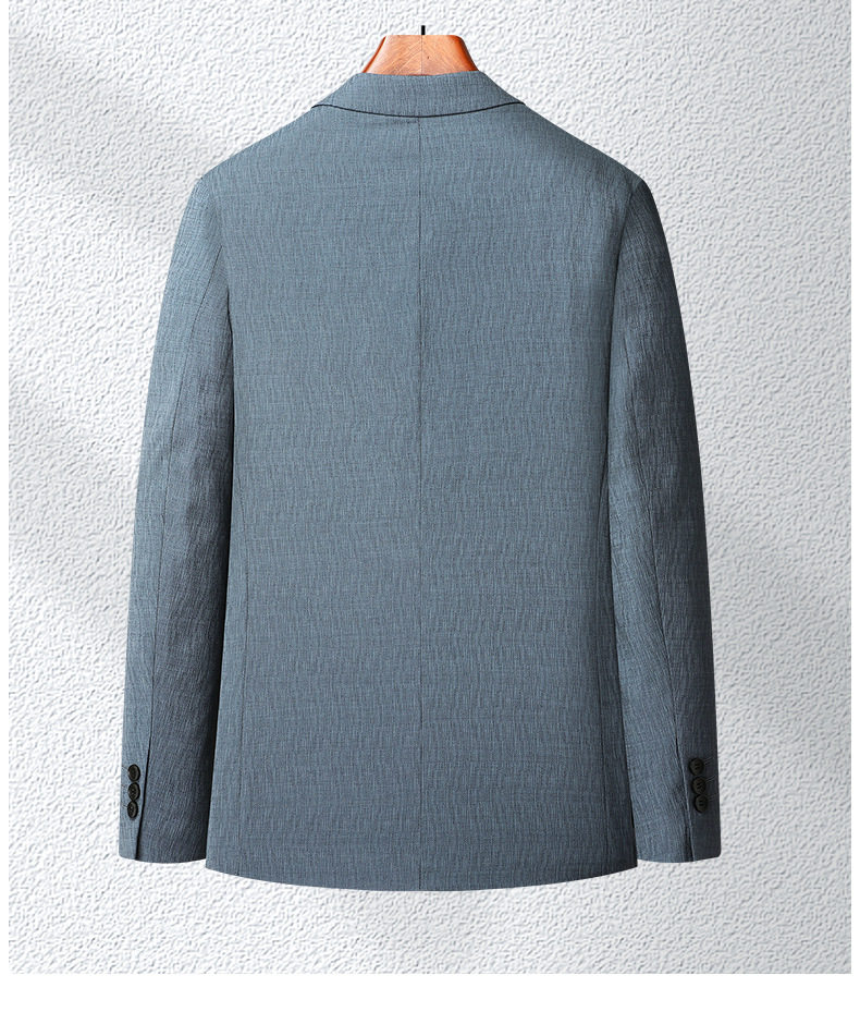 Áo vest nam mỏng mùa xuân thu dáng ôm, vải jacquard co giãn không cần ủi, phong cách Hàn Quốc — Màu xanh, Màu xám chi tiết 12