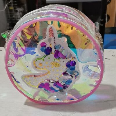 欧美时尚饰品收纳包雷射闪光儿童包女孩子公主装饰包斜挎珍珠手提