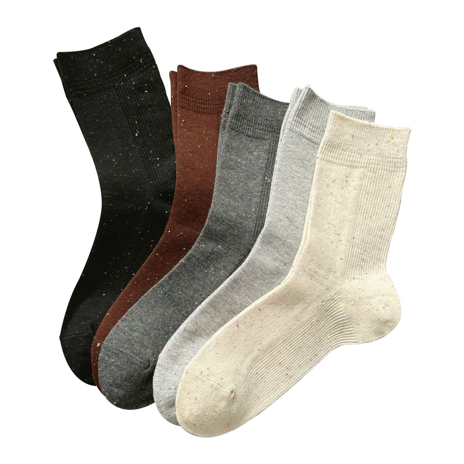 [30% de descuento] calcetines de primavera y otoño para mujeres moda de algodón peinado de doble aguja de calcetines de mujer