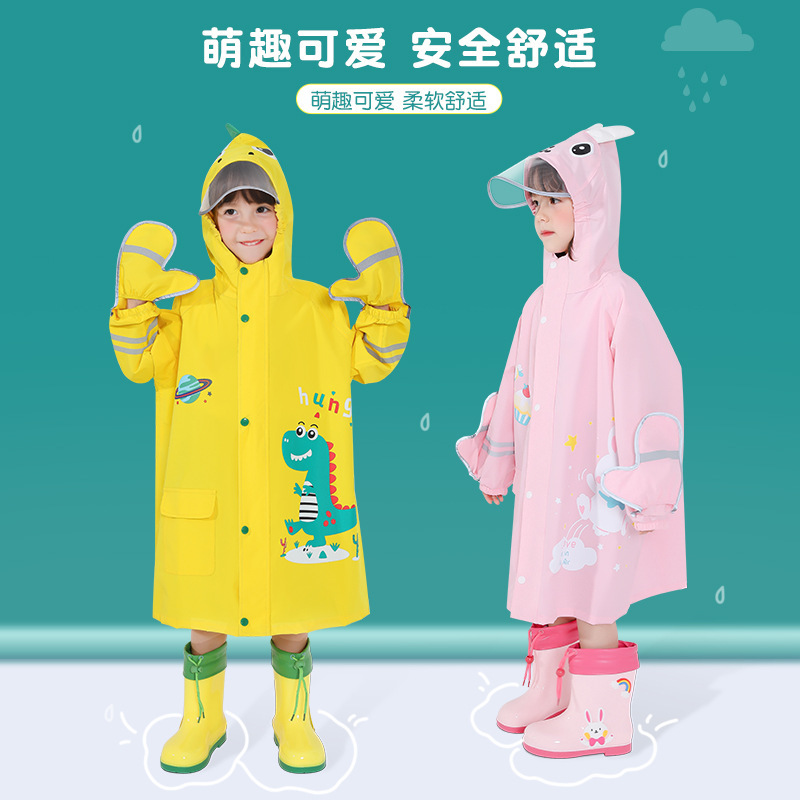 Children's Raincoat for Girls 2022 Primary School Students Kindergarten Boys Cute Waterproof Kidsren's Raincoat Baby One-Piece