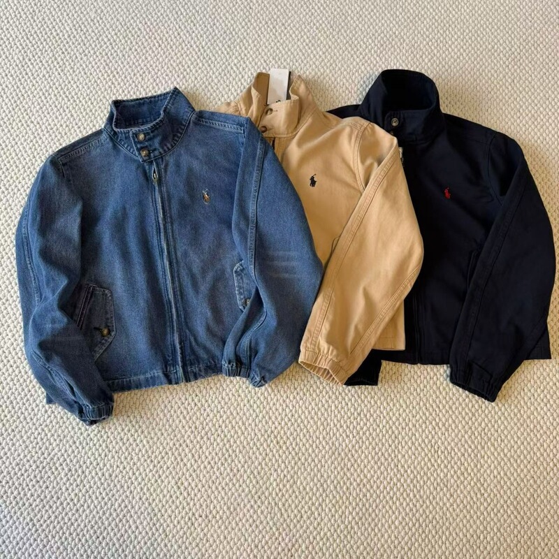 Original Ralph Lauren/Retro 90s style denim jacket with pony logo embroidery, loose fit jacket