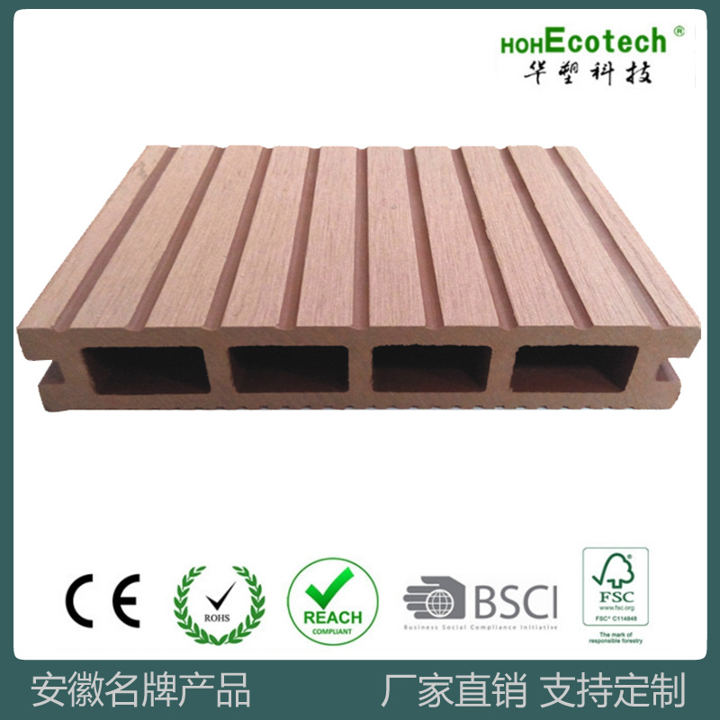 Plástico de madera WPC piso generación agujero cuadrado 145*24 protección del medio ambiente plástico material de madera jardín decoración al aire libre tablero de madera anticorrosión