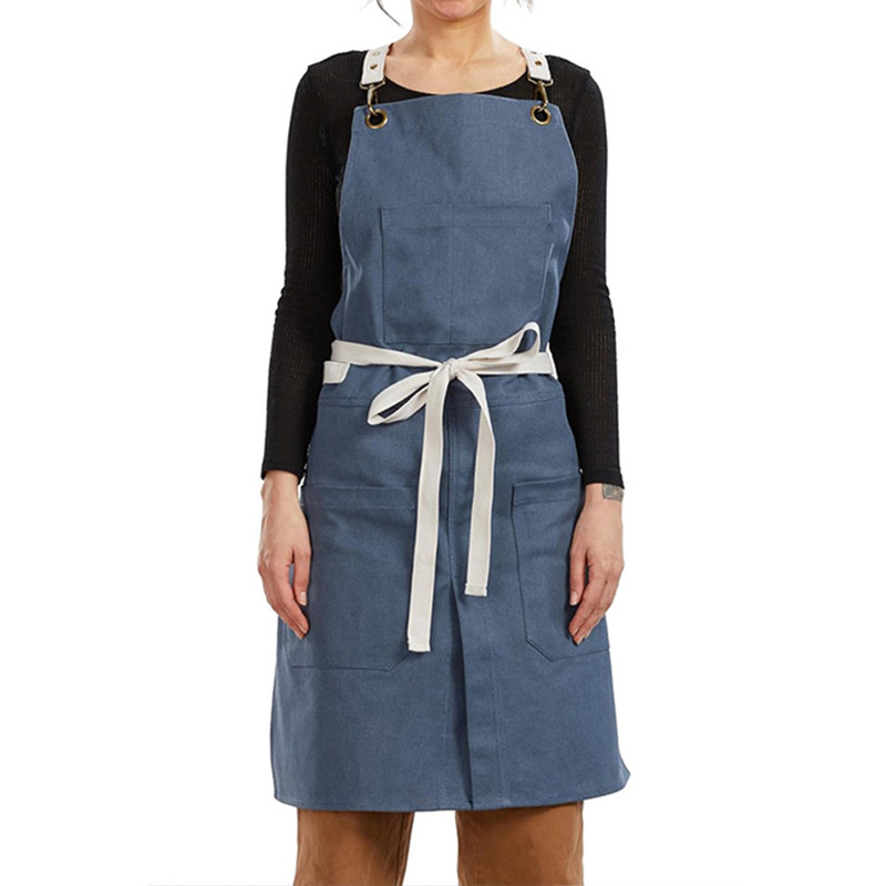 Delantal de lona de Amazon transfronterizo dobladillo dividido ropa de trabajo para hombres y mujeres herramientas de jardinería floral delantal al por mayor personalizado