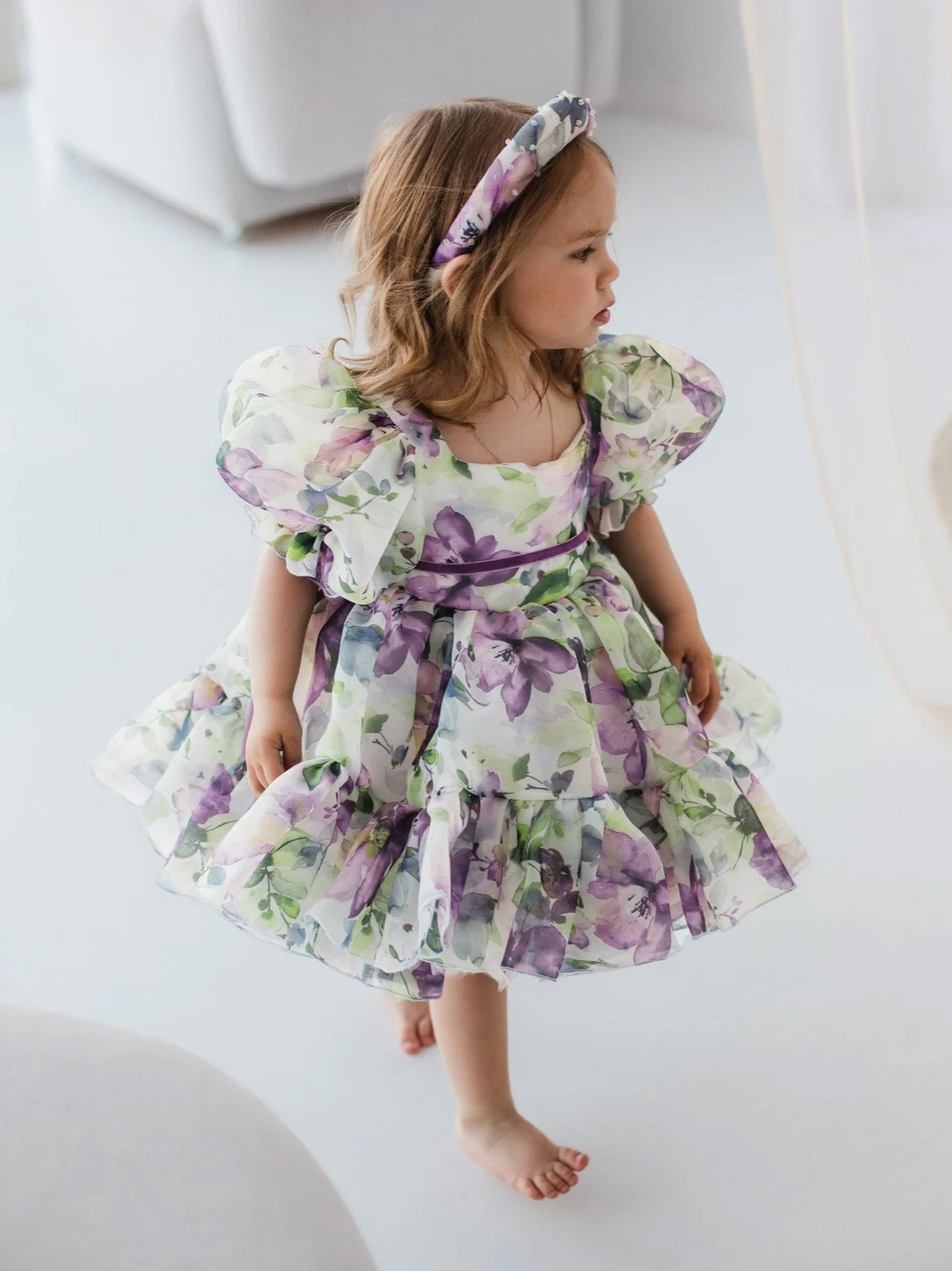 Amazon Oganza impresa vestido de niños vestido de desfile vestido de niña princesa vestido de niña de alta gama