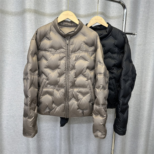 European Station Lightweight Rubber Down Jacket Women's Short 2024 New White Duck Down Winter Thin Jacket for Small Men