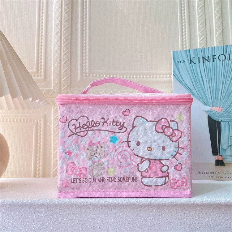 Japanese cute foldable handheld storage box, makeup box, stationery