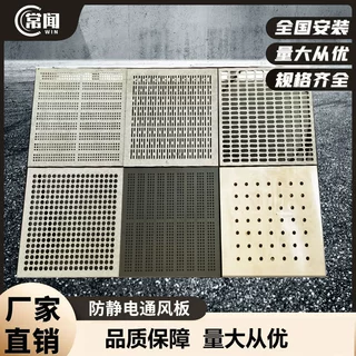 定制全钢防静电地板 架空PVC/HPL无尘活动带孔散热蜂窝可调