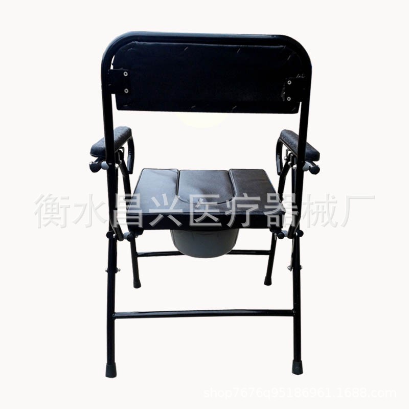 Fábrica engrosada tubo de acero Silla de inodoro plegable anciana Silla de inodoro rehabilitación materna paciente aseo Silla de inodoro