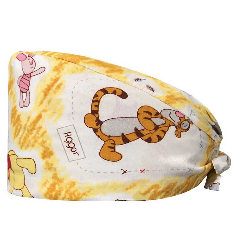 Estomatólogo casquillo de la enfermera transpirable tapa de la sala de operaciones hembra de algodón puro tapa de trabajo médico de la sala de operaciones tapa de cocina médica