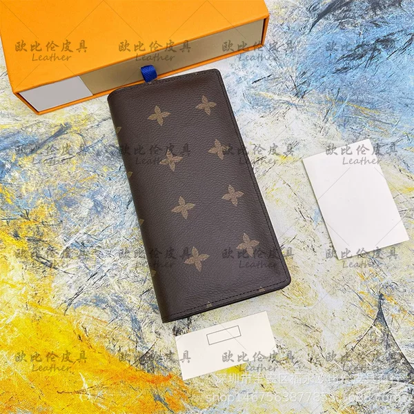 European and American foreign trade cross-border men's wallet suit clip long business commuter wallet length and width M62665# matching box