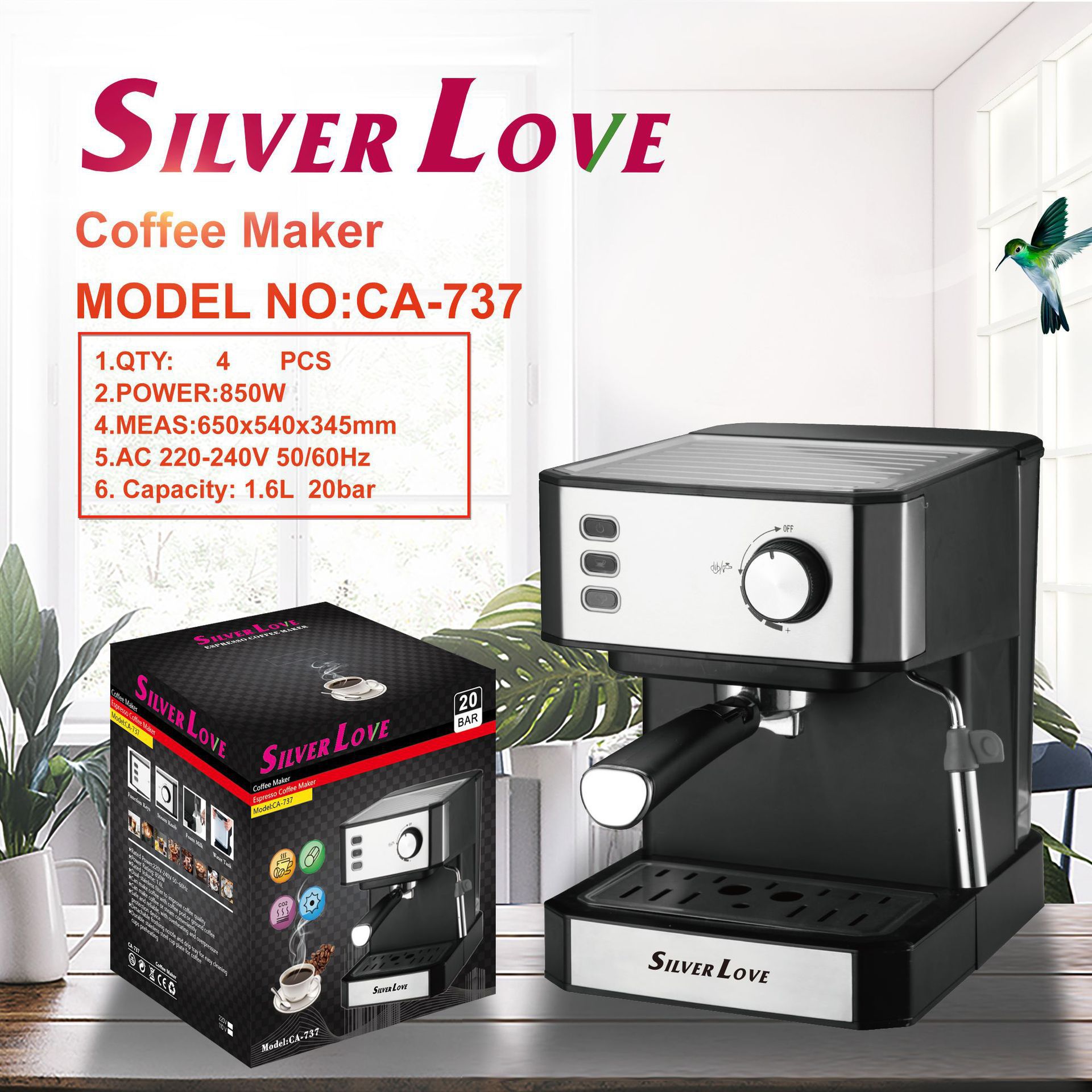 Foreign Trade Export Italian Coffee Machine Household Extraction Concentrated Steam Coffee Machine Extractor
