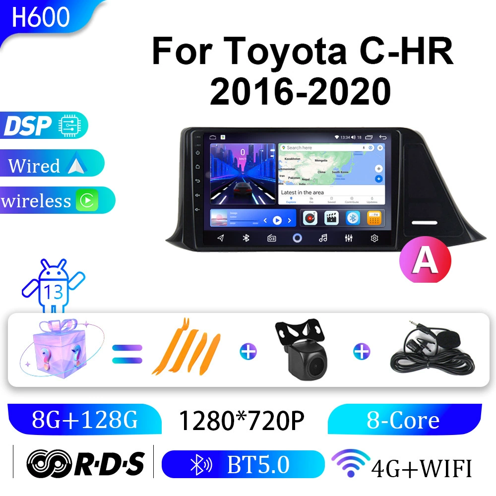 Глобальная поставка для Toyota C-HR 16-20, навигатор с большим экраном Android GPS-навигация, все в одном устройстве