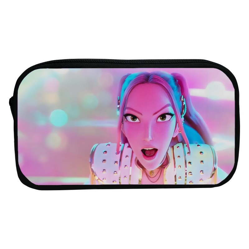 新品印花猎魔女团K-POP笔袋卡通文具袋Huntrix Kpop小学生收纳包|undefined