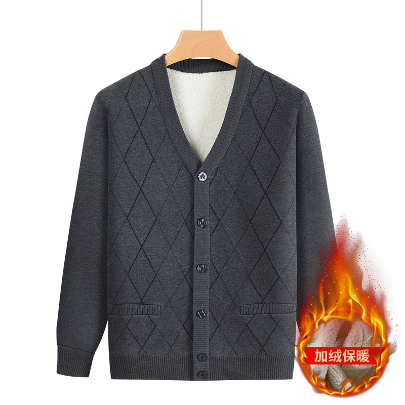 Source factory for middle-aged and elderly spring and autumn cardigan tops for fathers, elderly men, and grandfathers, long-sleeved autumn clothes